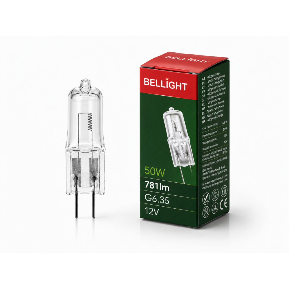 Лампа галогенная JC 12V 50W G6.35