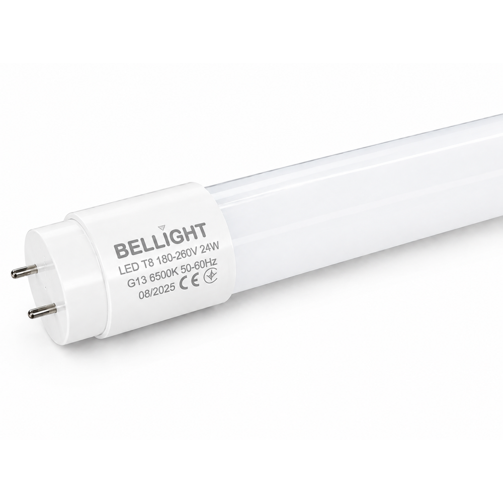 Лампа светодиодная линейная LED T8 230V 24W G13  6500K одностороннее подключение