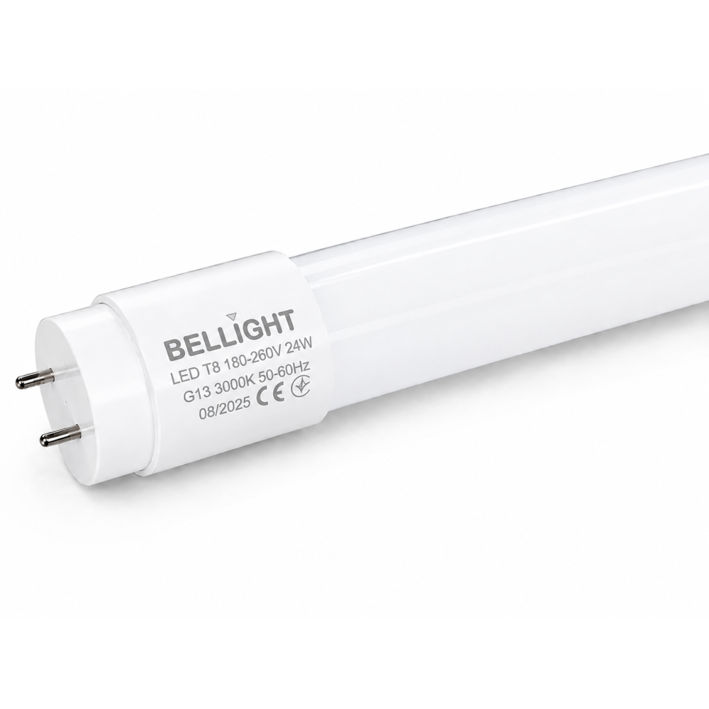 Лампа светодиодная линейная LED T8 230V 24W G13  3000K  одностороннее подключение