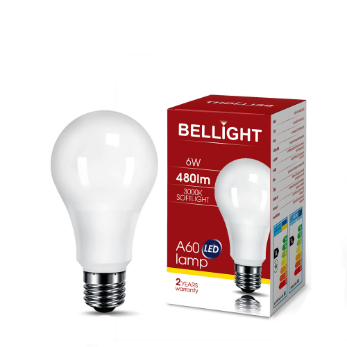 Лампа світлодіодна LED A60 220V/6W E27 3000К