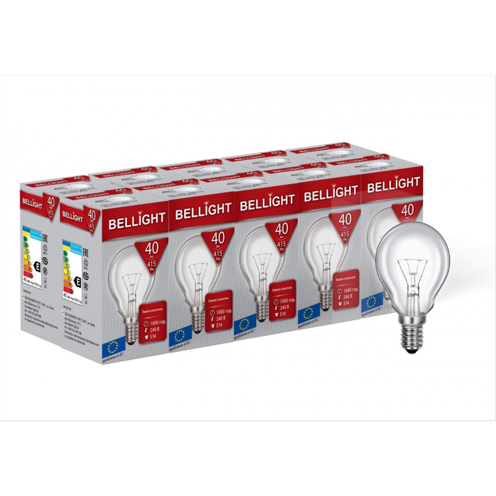 Лампа розжарювання кулькоподібна Р45 40W Е14 220-230V