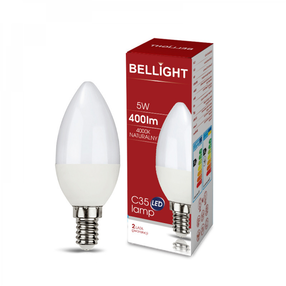 Лампа світлодіодна LED С35 220V/5W E14 4000K