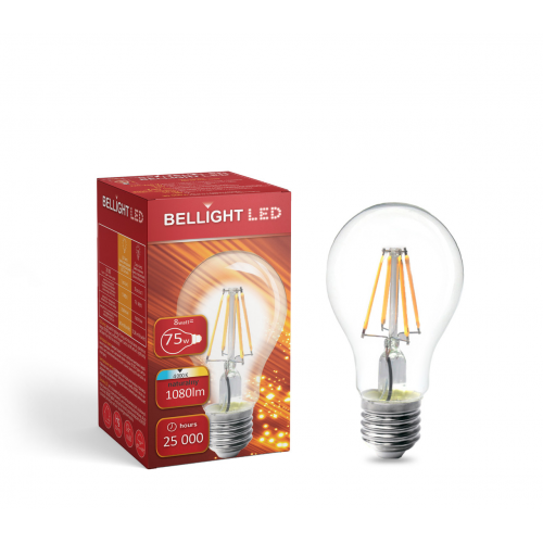 Лампа led філаментна A60 230V 8W E27 4000K