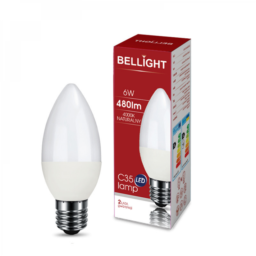 Лампа світлодіодна LED С35 220V/6W E27 4000K свічка