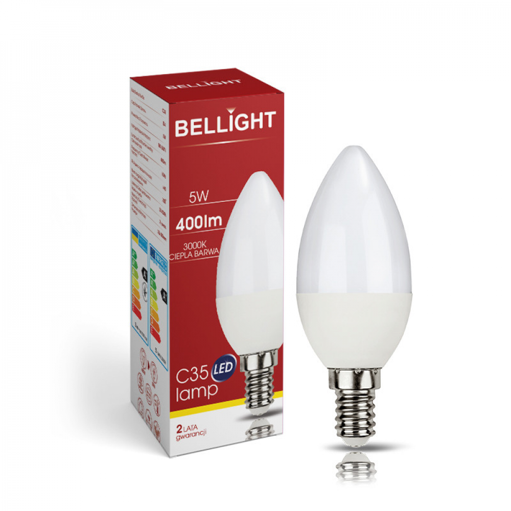 Лампа світлодіодна LED С35 220V/5W E14 3000K
