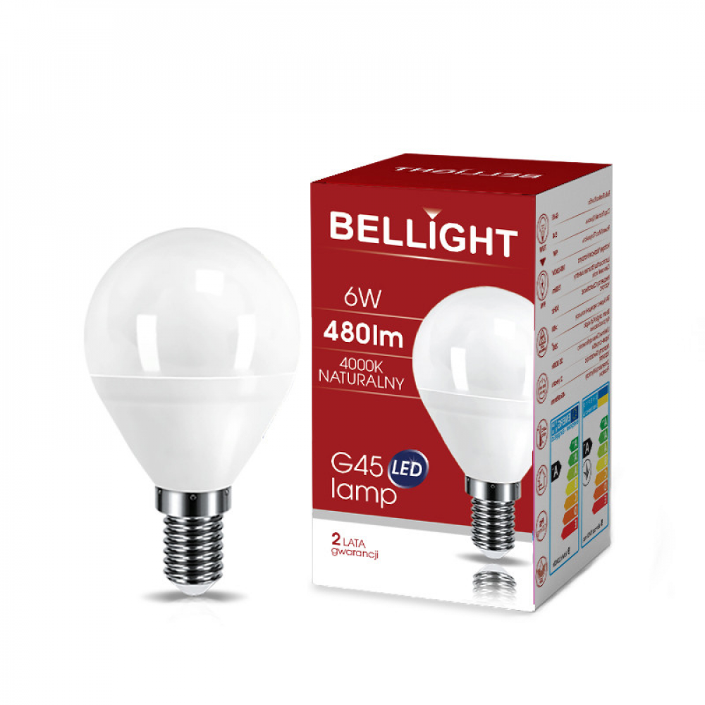 Лампа світлодіодна LED G45 220V/6W E14 4000K