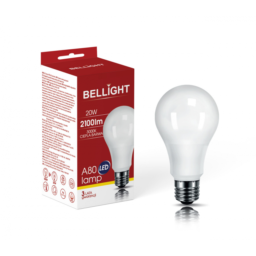 Лампа світлодіодна LED A75 220V/20W E27 3000K
