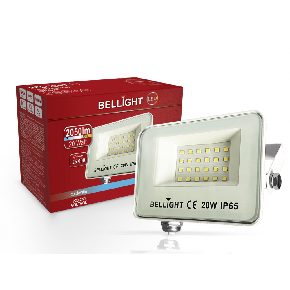 Світлодіодний прожектор Bellight 20W 6500K білий