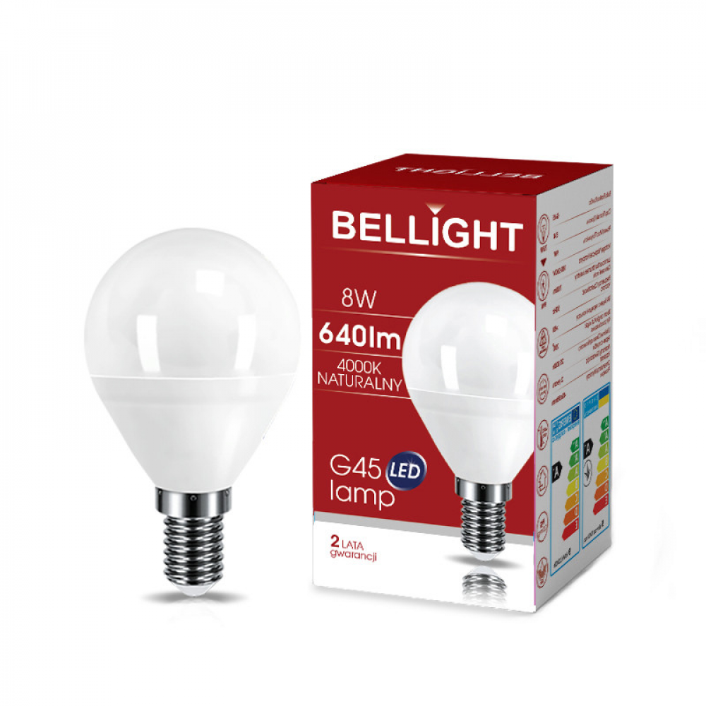 Лампа світлодіодна LED G45 220V/8W E14 4000K