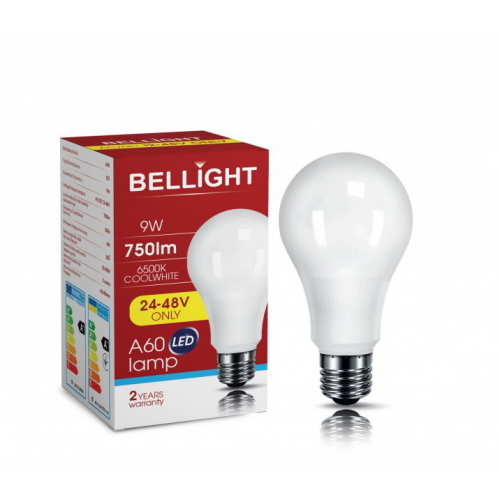 Лампа низьковольтна LED A60 24/48V 9W E27 6500K світлодіодна