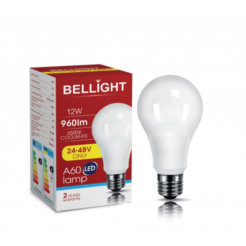 Лампа низьковольтна LED A60 24/48V 12W E27 6500K світлодіодна