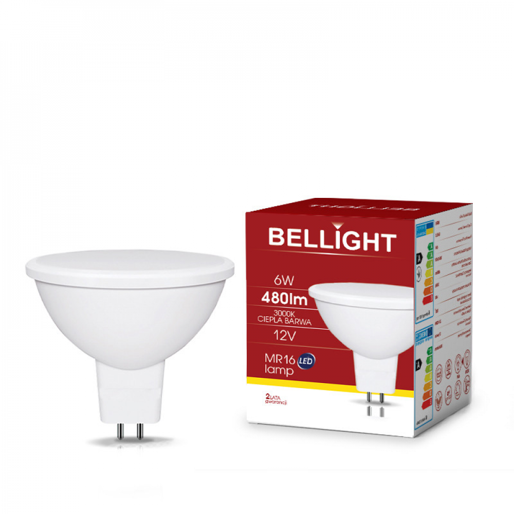 Лампа світлодіодна LED MR16 12V/6W 3000K
