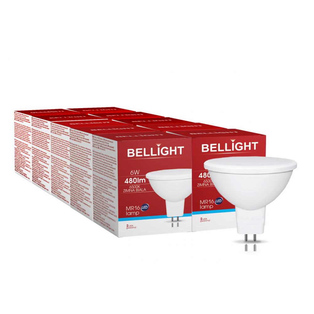 Світлодіодна лампа Bellight MR16 220 - 240V 6W 6500K GU 5.3 НАБІР 10шт.