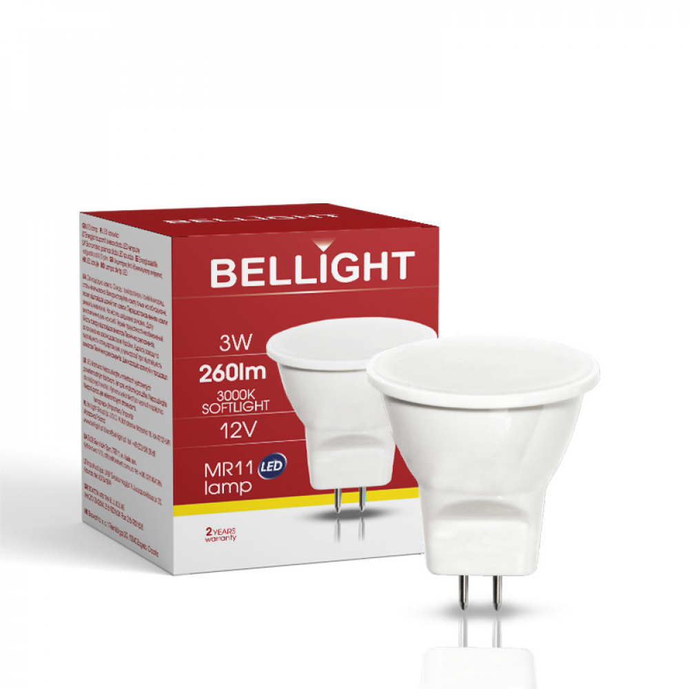 Лампа світлодіодна LED MR11 12V 3W 3000K низьковзольтна