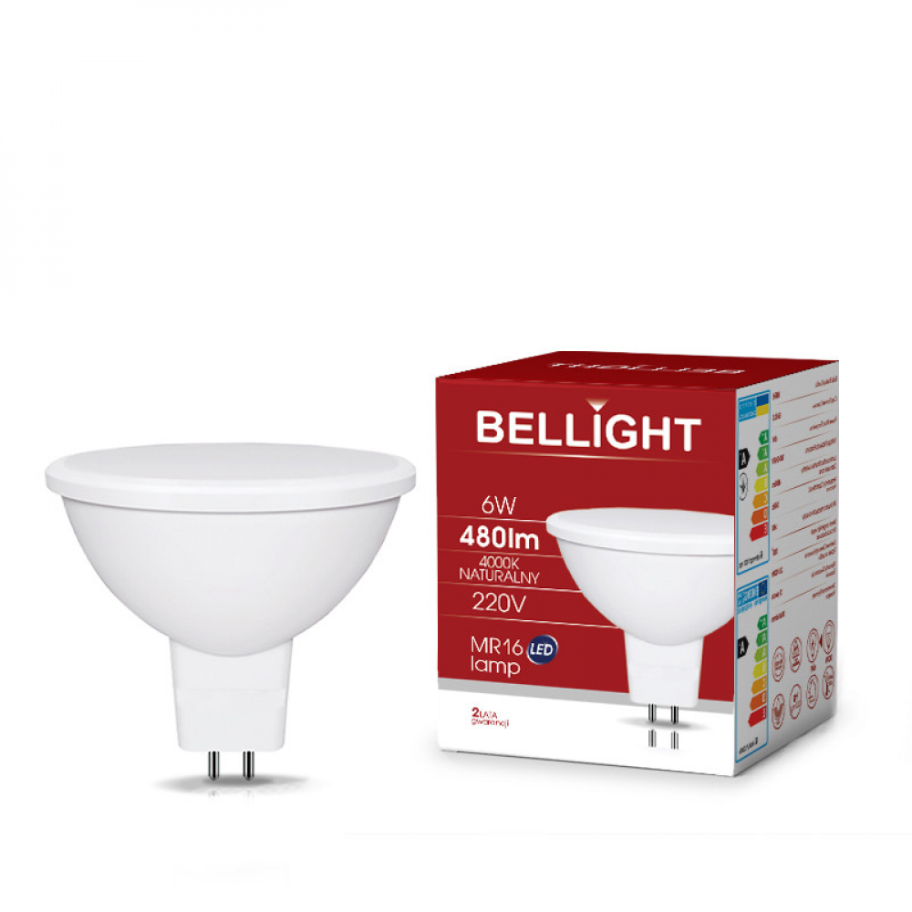 Лампа світлодіодна LED MR16 220V/6W 4000K