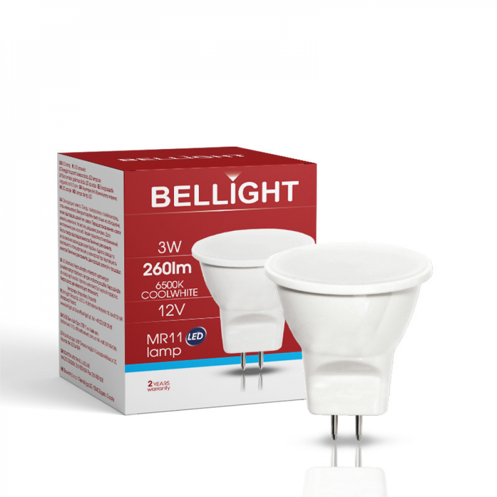 Лампа світлодіодна LED MR11 12V 3W 6500K низьковзольтна