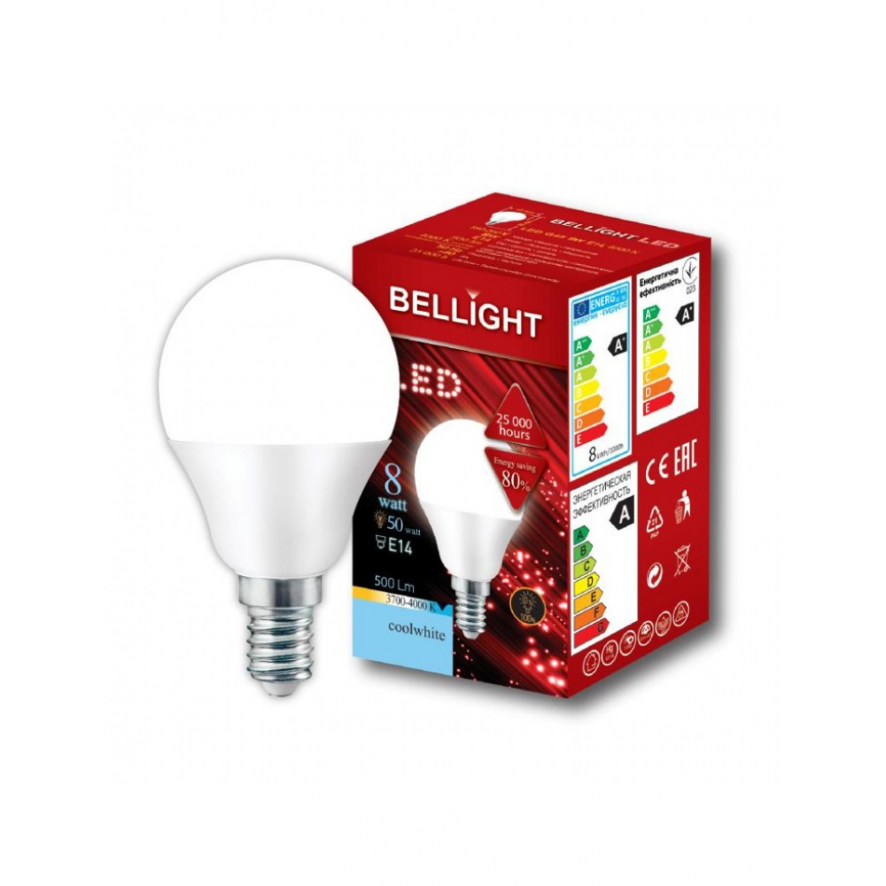 Світодіодна лампа Bellight G50 8W Е14 4000K