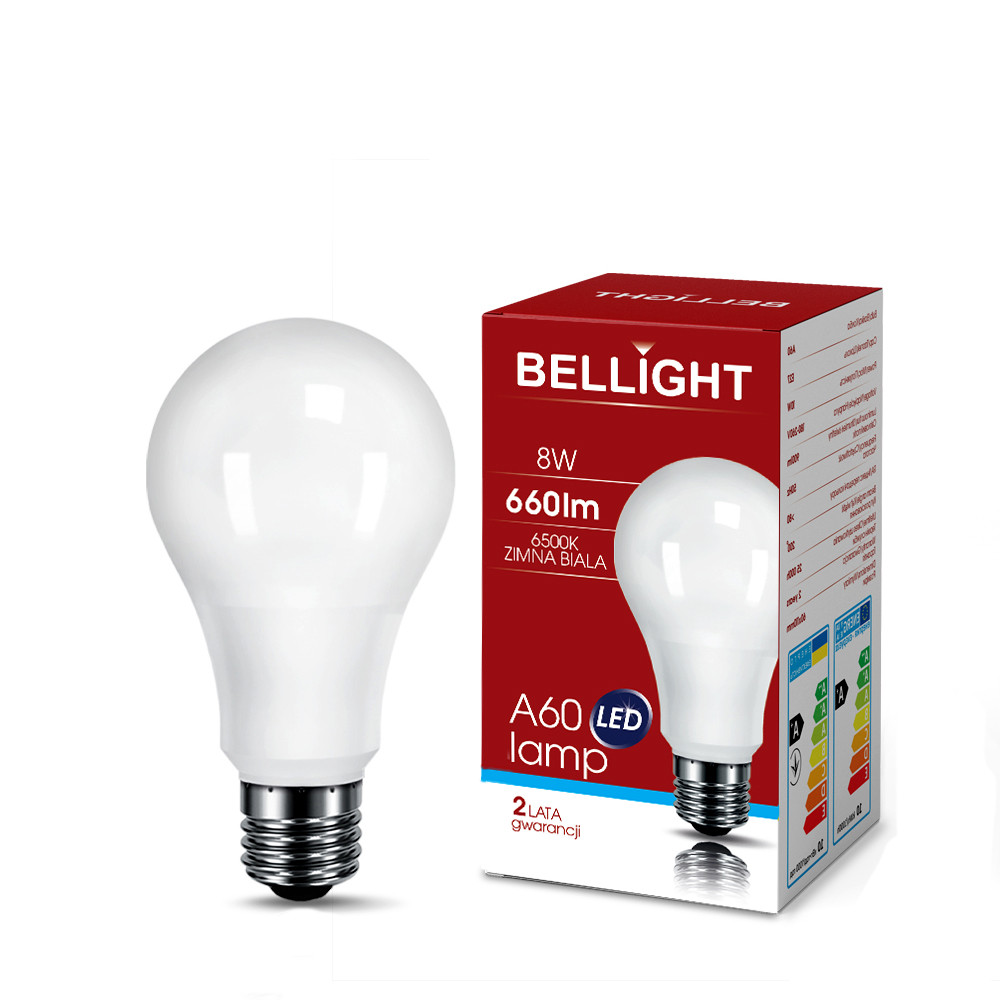 Лампа світлодіодна LED A60 220V/8W E27 6500K
