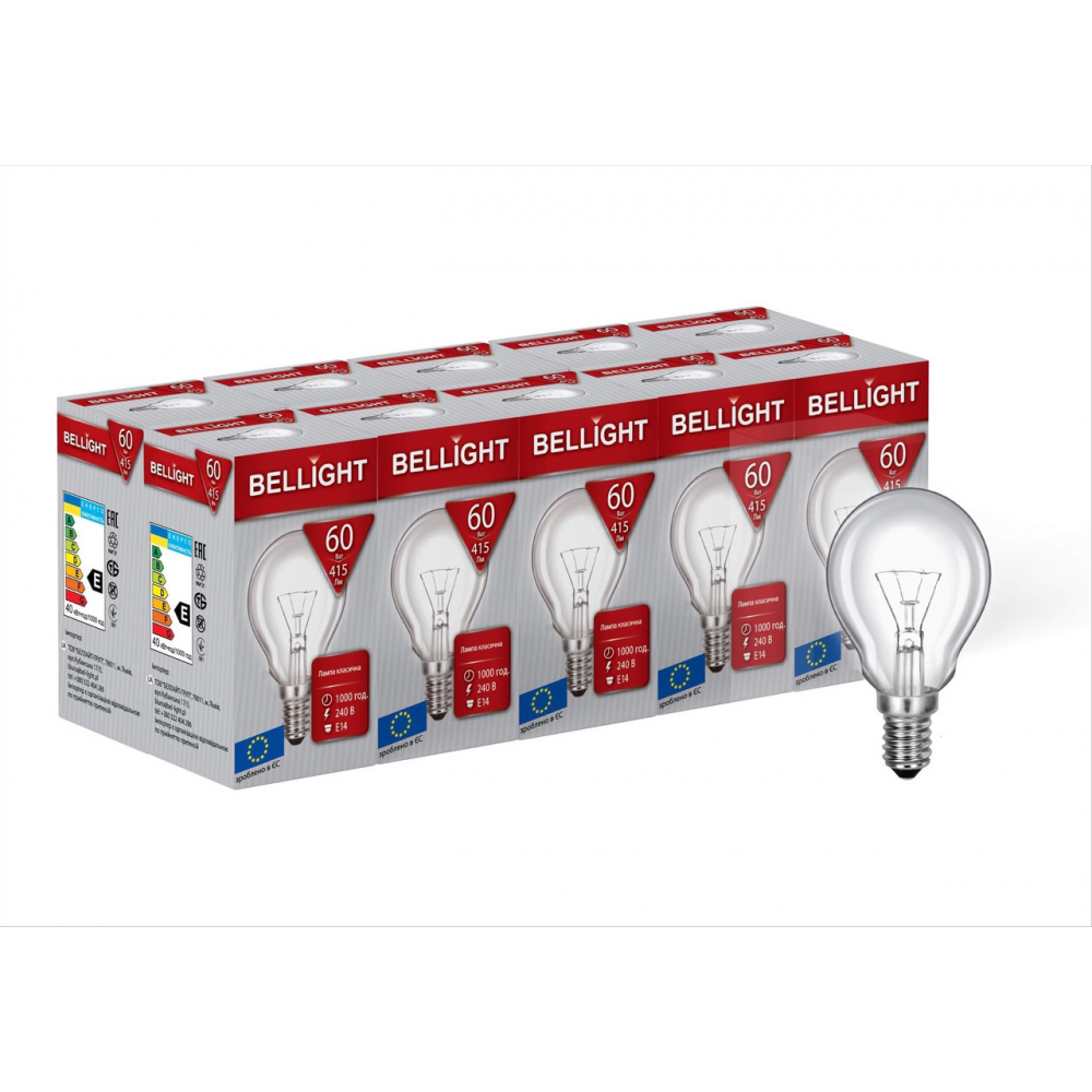 Лампа розжарювання кулькоподібна Р45 60W Е14 220-230V