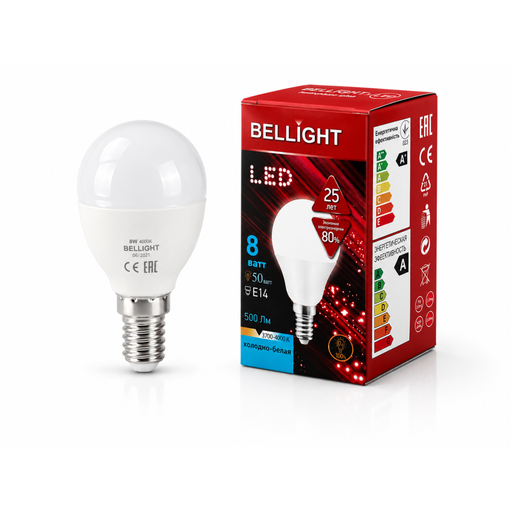 Светодиодная лампа Bellight G50 230V 8W E14 4000K