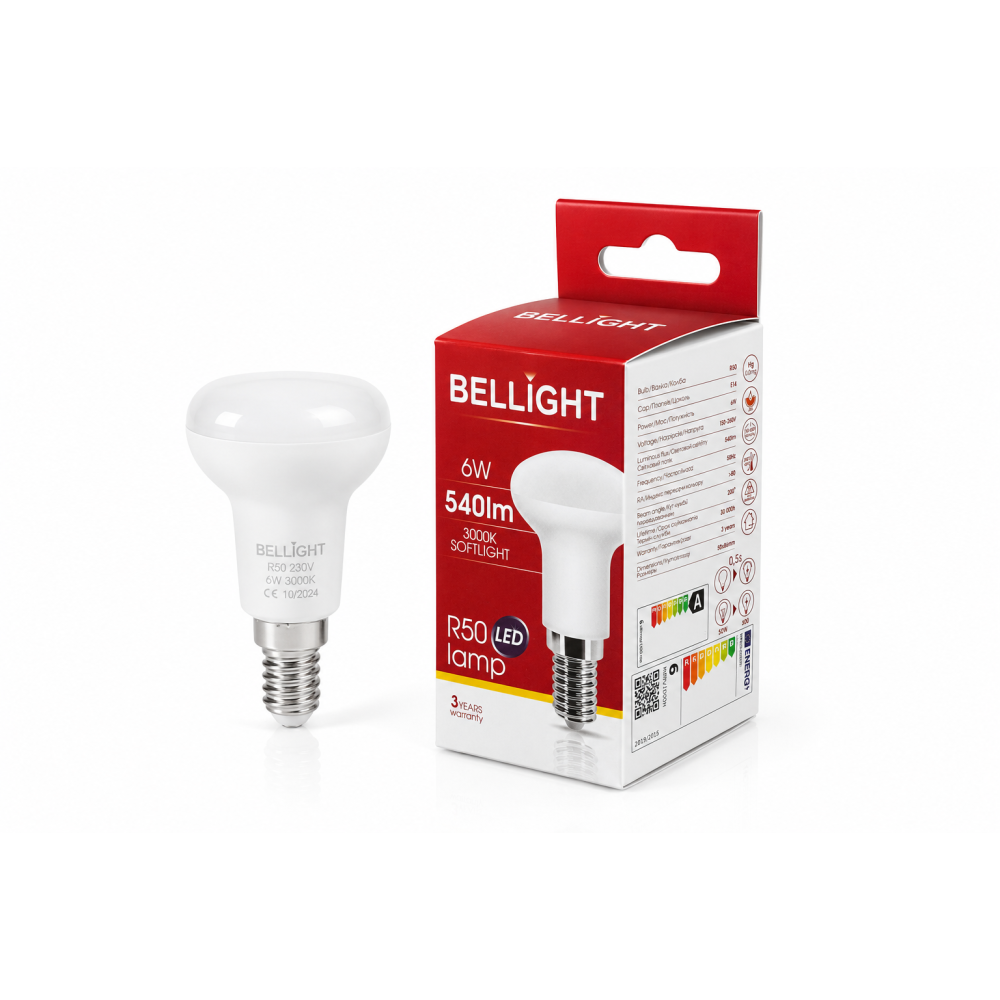 Лампа світлодіодна LED R50 230V 6W E14 3000K