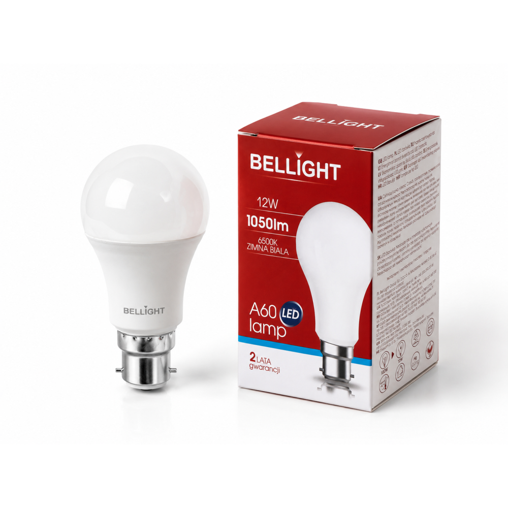 Лампа светодиодная Bellight LED A60 220V 12W В22 6500K