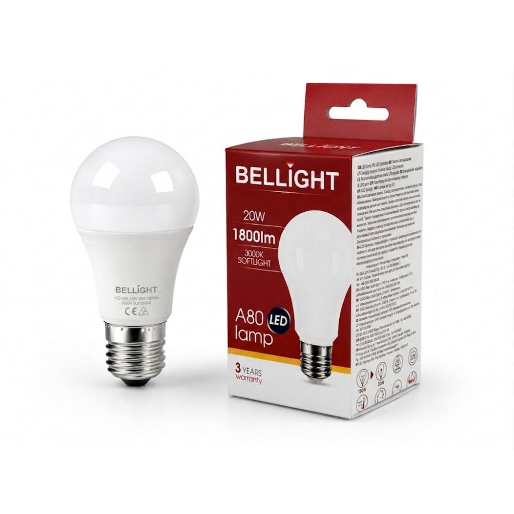 Лампа светодиодная LED A80 220V 20W E27 3000K