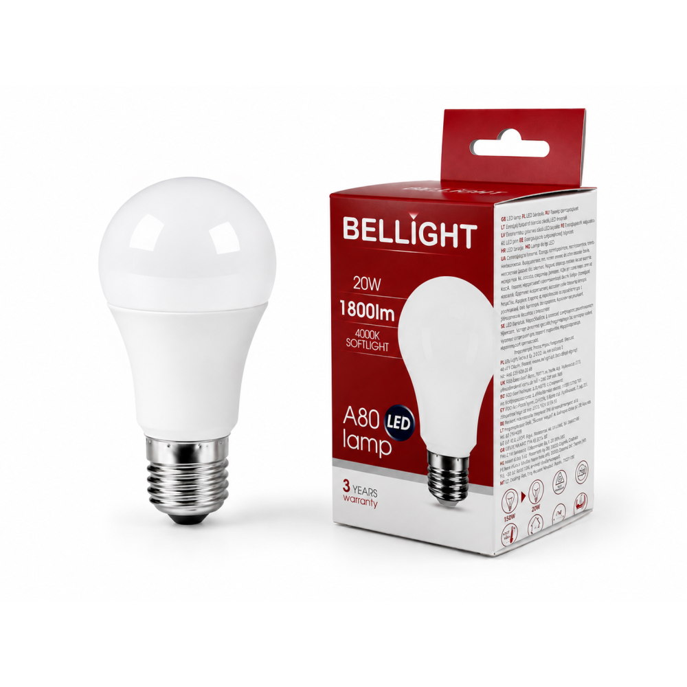 Лампа светодиодная LED A80 220V 20W E27 4000K