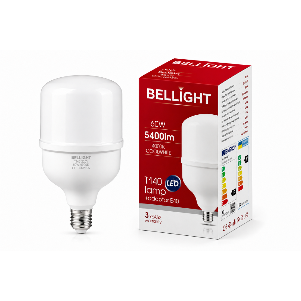 Лампа светодиодная LED Т140 230V 60W E27/E40 4000K
