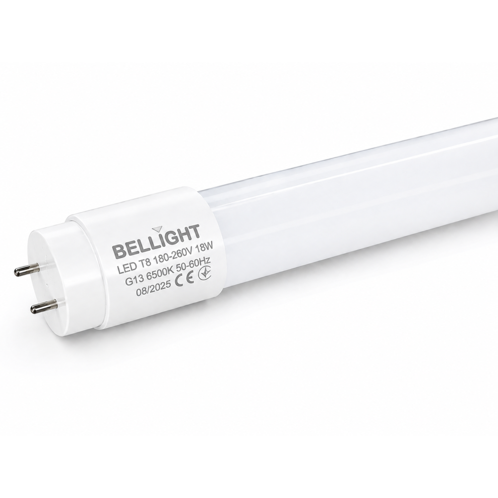 Лампа светодиодная линейная LED T8 230V 18W G13  6500K одностороннее подключение