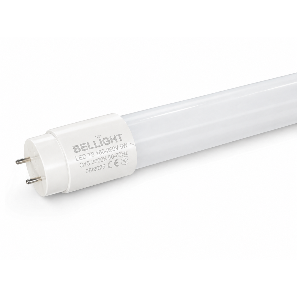 Лампа люминесцентная LED T8 230V 9W G13  3000K двостороннее подключение