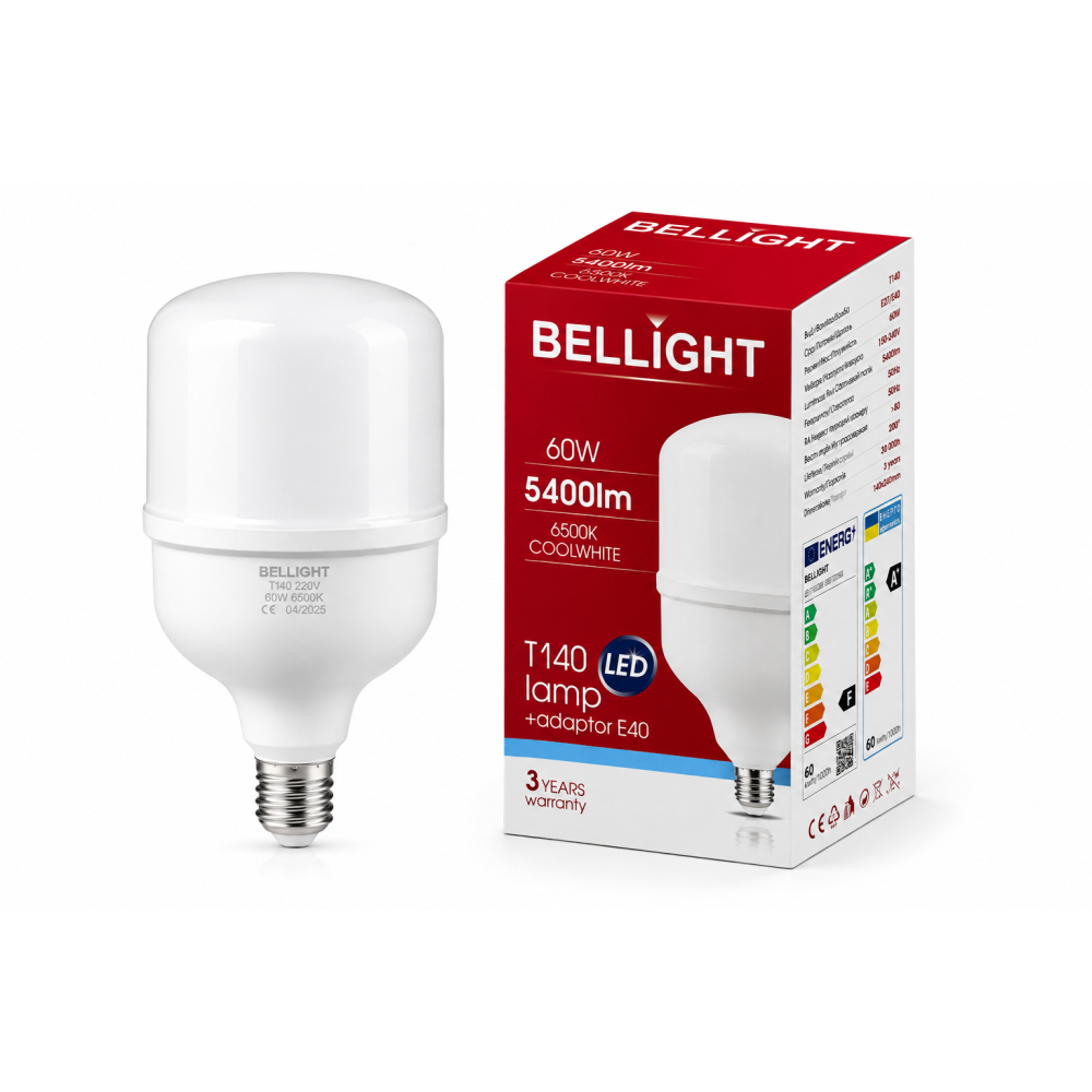 Лампа светодиодная LED Т140 230V 60W E27/E40 6500K