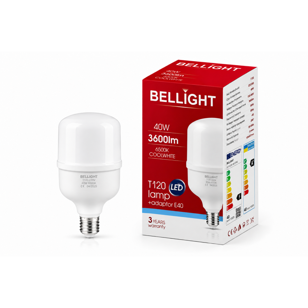 Лампа светодиодная LED Т120 230V 40W E27/E40 6500K