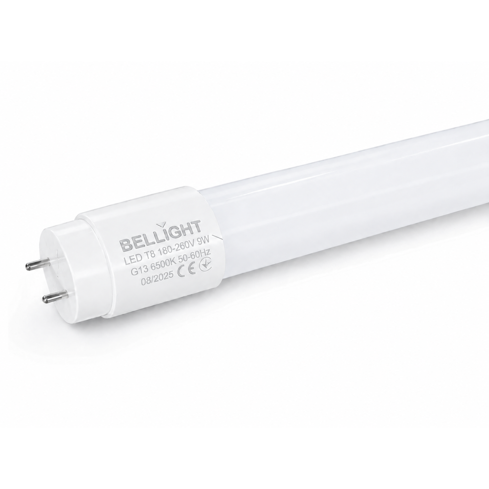 Лампа светодиодная линейная LED T8 230V 9W G13  6500K двусторонние подключение