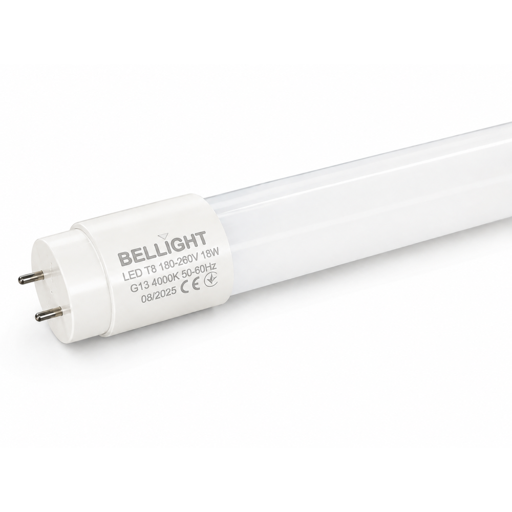 Лампа светодиодная линейная LED T8 230V 18W G13 4000K одностороннее подключение