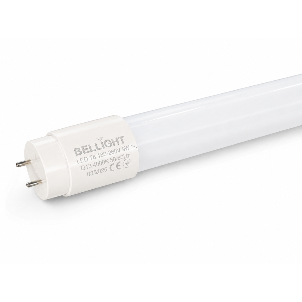Лампа светодиодная линейная LED T8 230V 9W G13  4000K одностороннее подключение