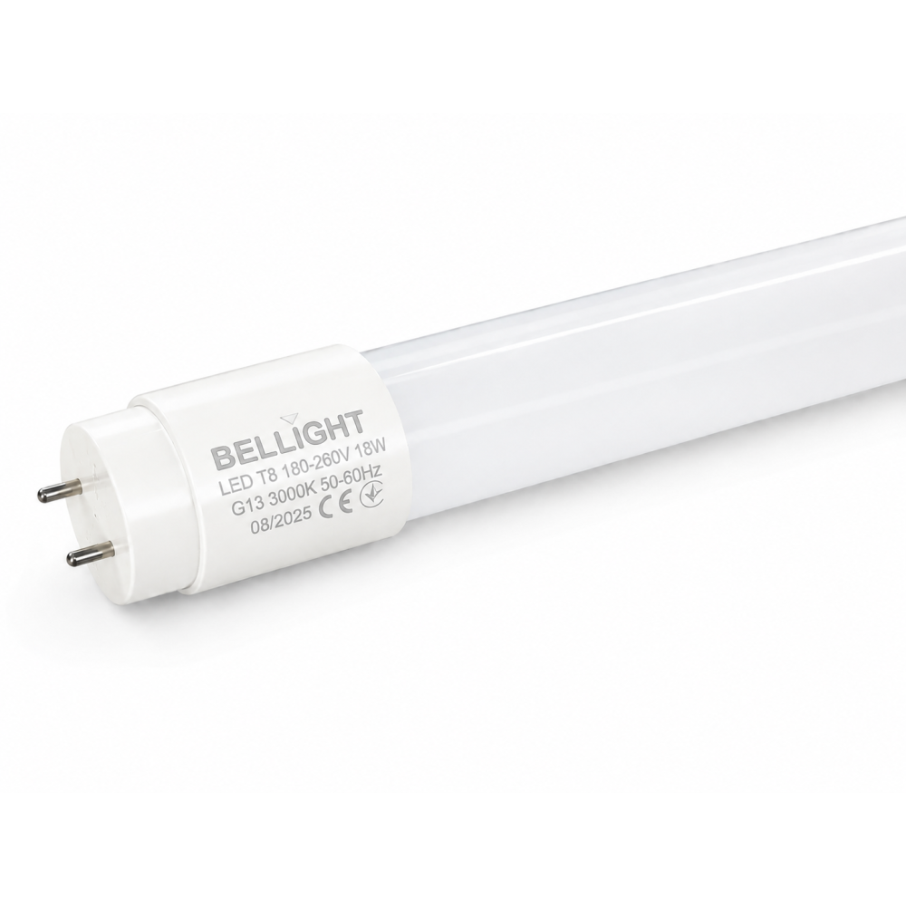 Лампа светодиодная линейная LED T8 230V 18W G13  3000K одностороннее подключение