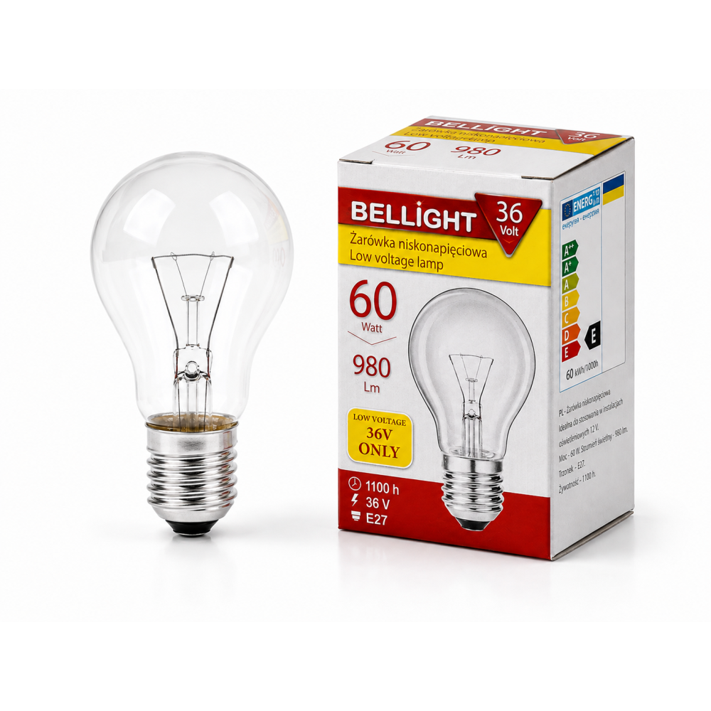 Лампа низковольтная 36В 60W Е27