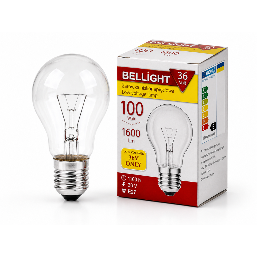 Лампа низковольтная 36В 100W Е27